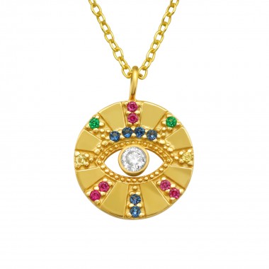 Evil Eye - 925 Sterling Silver Necklaces with Stones SD40145