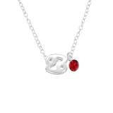 Cancer Zodiac Sign - 925 Sterling Silver Necklaces with Stones SD40167