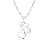 Triple Heart - 925 Sterling Silver Necklaces with Stones SD40190