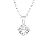 Round - 925 Sterling Silver Necklaces with Stones SD40193