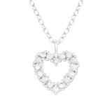 Heart - 925 Sterling Silver Necklaces with Stones SD40198