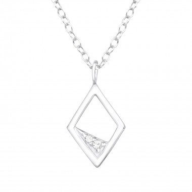 Rhombus - 925 Sterling Silver Necklaces with Stones SD40202