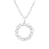 Sparking - 925 Sterling Silver Necklaces with Stones SD40203
