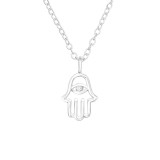 Hamsa - 925 Sterling Silver Necklaces with Stones SD40206