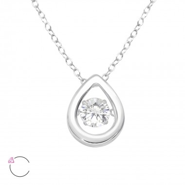 Pear - 925 Sterling Silver Necklaces with Stones SD40211