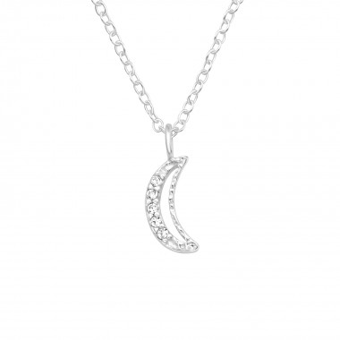 Moon - 925 Sterling Silver Necklaces with Stones SD40213