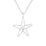 Starfish - 925 Sterling Silver Necklaces with Stones SD40225