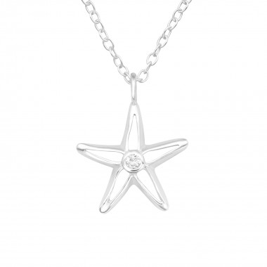 Starfish - 925 Sterling Silver Necklaces with Stones SD40225