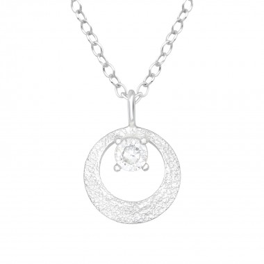 Round - 925 Sterling Silver Necklaces with Stones SD40229