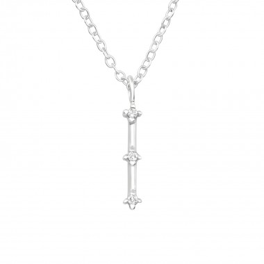 Bar - 925 Sterling Silver Necklaces with Stones SD40233