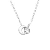 Moon - 925 Sterling Silver Necklaces with Stones SD40238