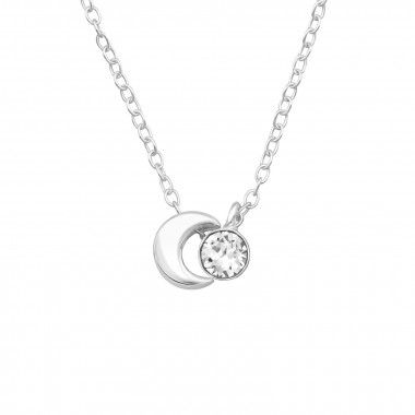 Moon - 925 Sterling Silver Necklaces with Stones SD40238