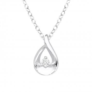 Teardrop - 925 Sterling Silver Necklaces with Stones SD40242