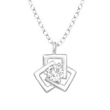Geometric - 925 Sterling Silver Necklaces with Stones SD40244