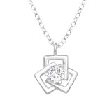 Geometric - 925 Sterling Silver Necklaces with Stones SD40244