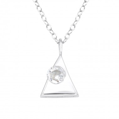 Triangle - 925 Sterling Silver Necklaces with Stones SD40247