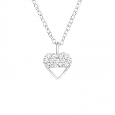 Heart - 925 Sterling Silver Necklaces with Stones SD40248