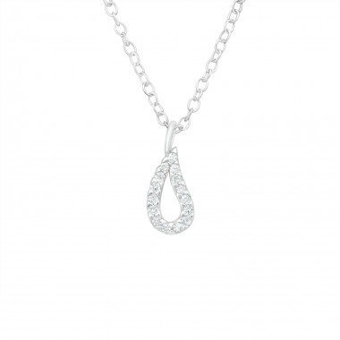 Teardrop - 925 Sterling Silver Necklaces with Stones SD40249