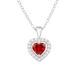 Heart - 925 Sterling Silver Necklaces with Stones SD40257