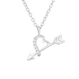 Heart And Arrow - 925 Sterling Silver Necklaces with Stones SD40422