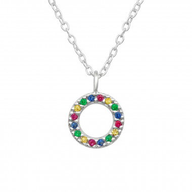 Round - 925 Sterling Silver Necklaces with Stones SD40896