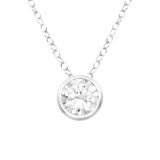 Round - 925 Sterling Silver Necklaces with Stones SD41010