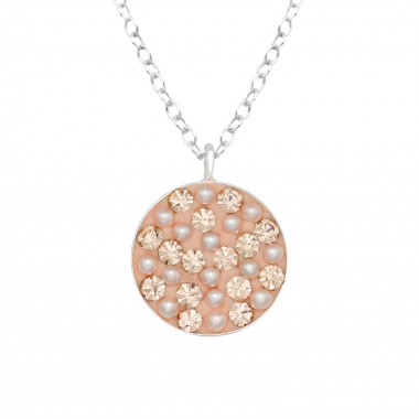 Round - 925 Sterling Silver Necklaces with Stones SD41013