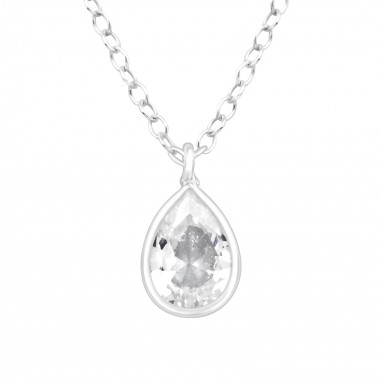 Pear - 925 Sterling Silver Necklaces with Stones SD41096
