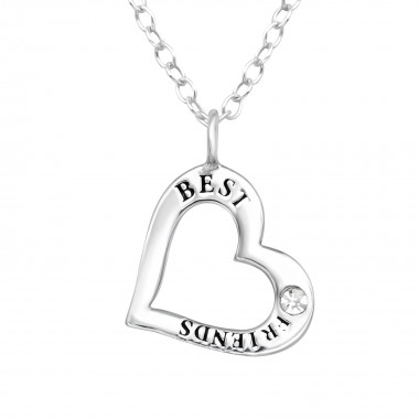 Heart - 925 Sterling Silver Necklaces with Stones SD41098