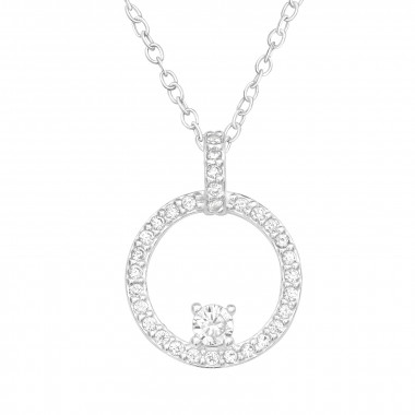 Circle - 925 Sterling Silver Necklaces with Stones SD41200