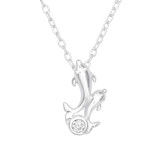 Dolphin - 925 Sterling Silver Necklaces with Stones SD41226