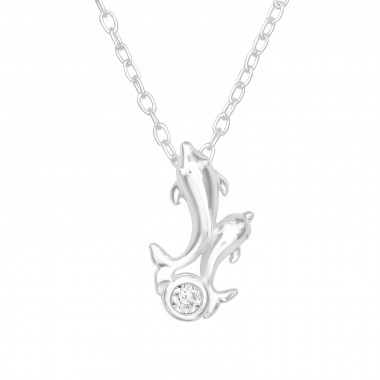 Dolphin - 925 Sterling Silver Necklaces with Stones SD41226