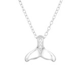 Whale's Tail - 925 Sterling Silver Necklaces with Stones SD41228