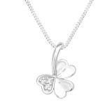 Three-Leaf Clover - 925 Sterling Silver Necklaces with Stones SD41237