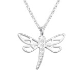 Dragonfly - 925 Sterling Silver Necklaces with Stones SD41245