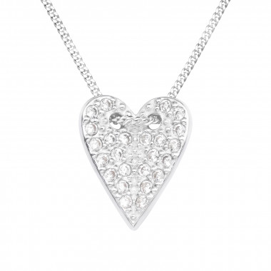 Heart - 925 Sterling Silver Necklaces with Stones SD41344