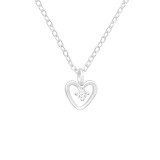 Heart - 925 Sterling Silver Necklaces with Stones SD41632