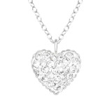Heart - 925 Sterling Silver Necklaces with Stones SD41655