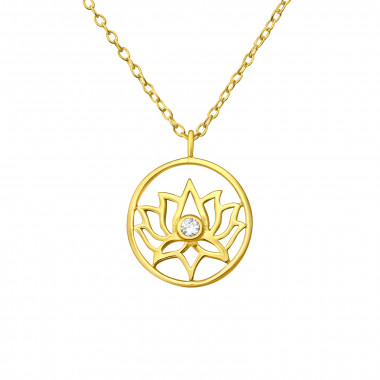 Lotus - 925 Sterling Silver Necklaces with Stones SD42092