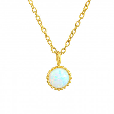 Round - 925 Sterling Silver Necklaces with Stones SD42093