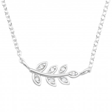 Leaves - 925 Sterling Silver Necklaces with Stones SD42178