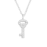 Key - 925 Sterling Silver Necklaces with Stones SD42608