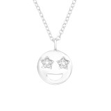 Star-Struck Emoji - 925 Sterling Silver Necklaces with Stones SD42874