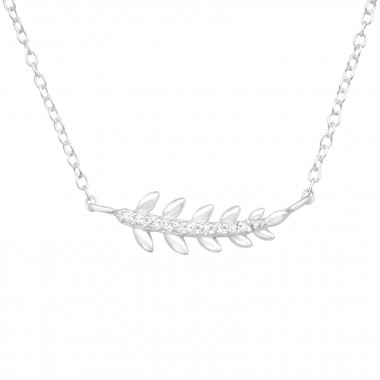 Leaf - 925 Sterling Silver Necklaces with Stones SD43034