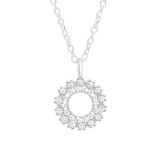 Round - 925 Sterling Silver Necklaces with Stones SD43055
