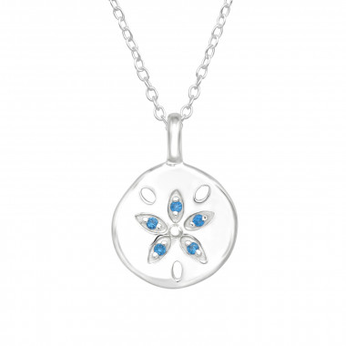 Flower - 925 Sterling Silver Necklaces with Stones SD43320