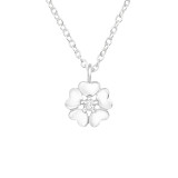 Flower Hearts - 925 Sterling Silver Necklaces with Stones SD43323
