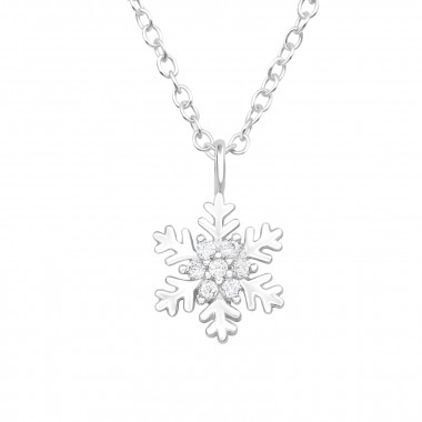 Snowflake - 925 Sterling Silver Necklaces with Stones SD43325