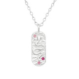 Snake - 925 Sterling Silver Necklaces with Stones SD43365