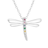 Dragonfly - 925 Sterling Silver Necklaces with Stones SD43380